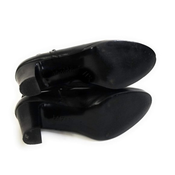 Lauren Ralph Lauren Myla Black Leather Heeled Ankle Booties Womens Size 6 - Picture 8 of 8